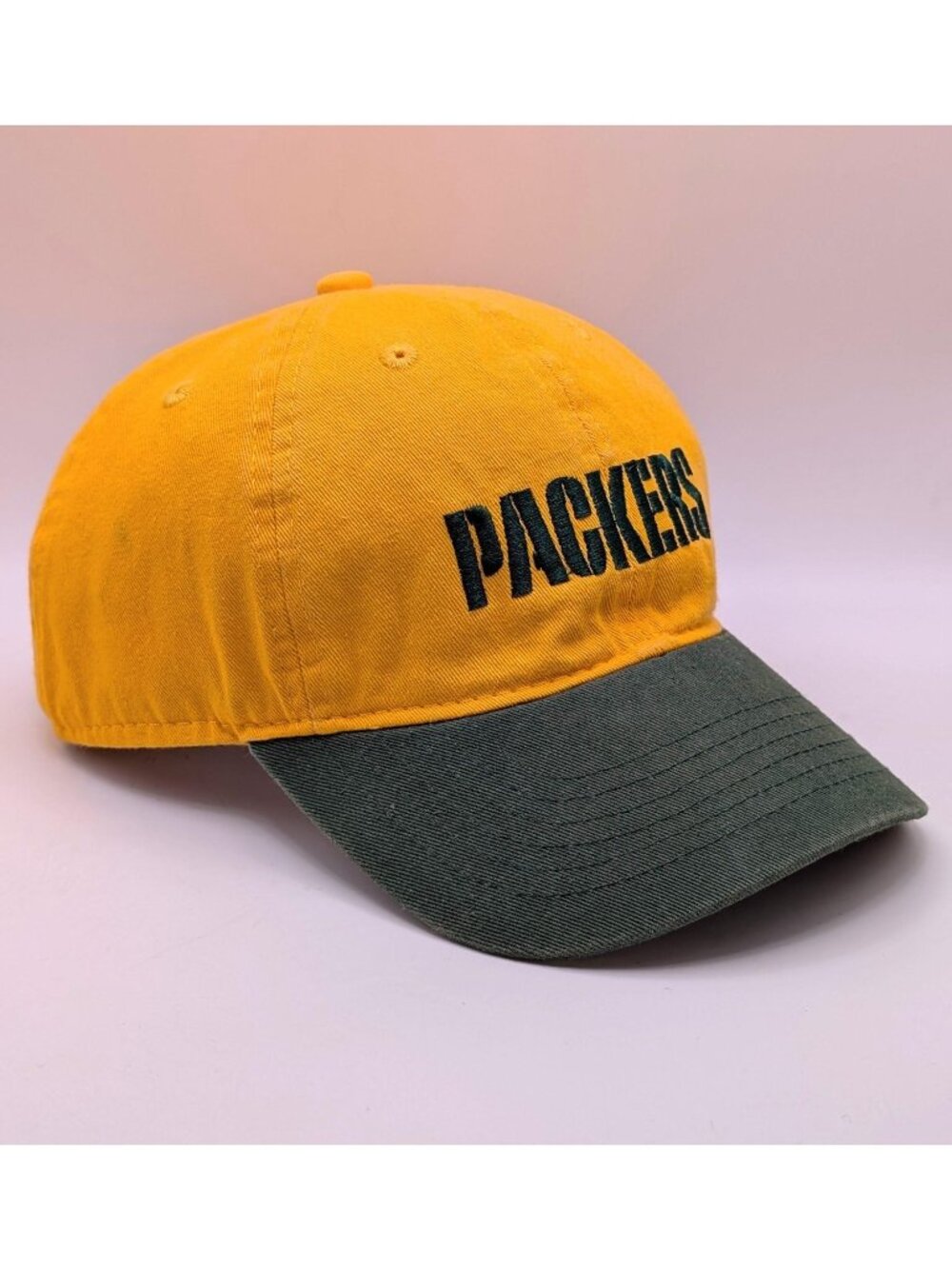 Green Bay Packers Hat Cap Strap Back Yellow Retro NFL Football Two Tone Unisex